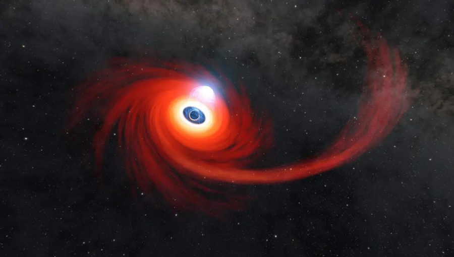 Disk horúceho plynu okolo čiernej diery. Zdroj: NASA/JPL-Caltech