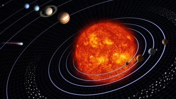 Pohľad na planéty Slnečnej sústavy na svojich obežných dráhach okolo Slnka. Zdroj foto: NASA