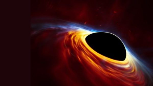 Žiarenie unikajúce z akrečného disku v okolí supermasívnej čiernej diery. Zdroj: ESO, ESA/Hubblov ďalekohľad, M. Kornmesser