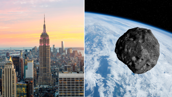 Asteroid a Empire state building