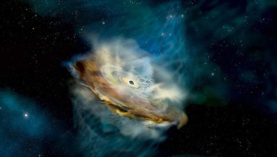 Vizuálna podoba supermasívnej čiernej diery. Zdroj: NASA