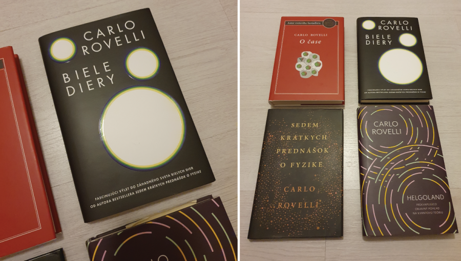 Na Slovensku vyšlo niekoľko Rovelliho kníh. Do povedomia verejnosti sa dostal najmä knihou Sedem krátkych prednášok o fyzike. Zdroj: Kristína Benkovičová