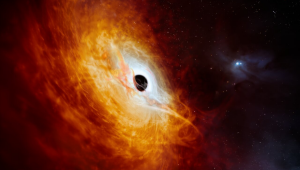 Umelecké stvárnenie rekordného kvazaru J0529-4351