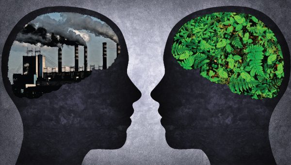 Znečistenie ovzdušia komínmi v porovnaní so zeleňou. Zdroj: iStockphoto.com