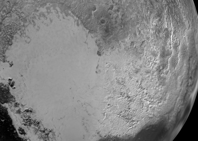 Detailný pohľad na Tombaugh Regio. Zdroj: NASA