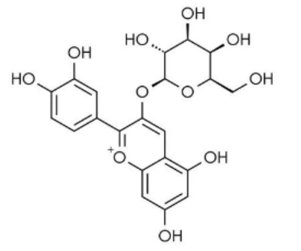 Kyanidín-3-glukozid(idaenín).