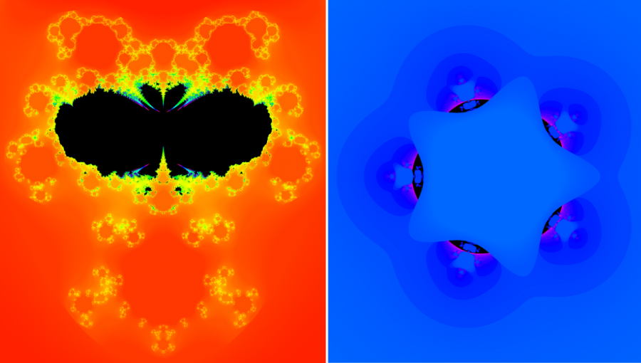 Počítačové vírusy dostali podobu abstraktných obrazov vďaka fraktálnej geometrii. Vľavo motýľ a vpravo hviezda predstavujú len dva zo 130 000 zobrazení škodlivého malvéru.