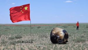 Chang'e-6 pristál na Zemi 25. júna 2024. Zdroj: CCTV
