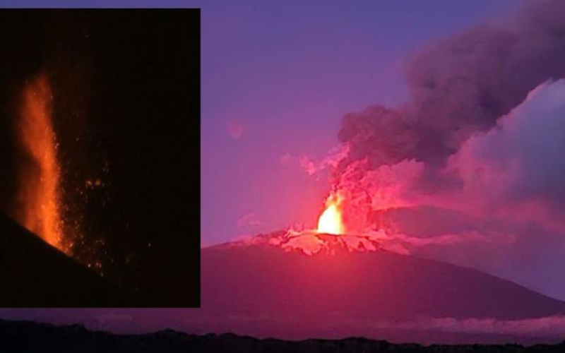 Paroxyzma z Centrálneho kráteru Etny v noci 15. – 16. júla 2024.