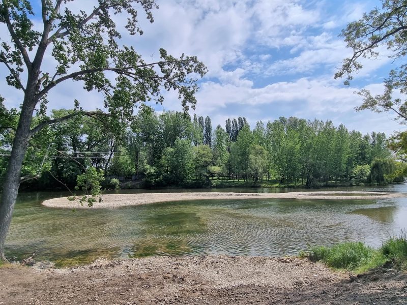 Vybudovaný pilotný ostrov. Zdroj: Vodohospodársko-environmentálna štúdia Zlepšenie stavu mokrade NPR Klátovské rameno na území SKUEV0075 a Slovenský vodohospodársky podnik