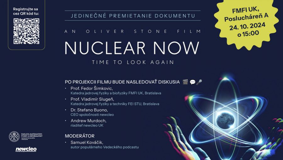 Plagát podujatia: Nuclear now – premietanie a diskusia o jadrovej energii