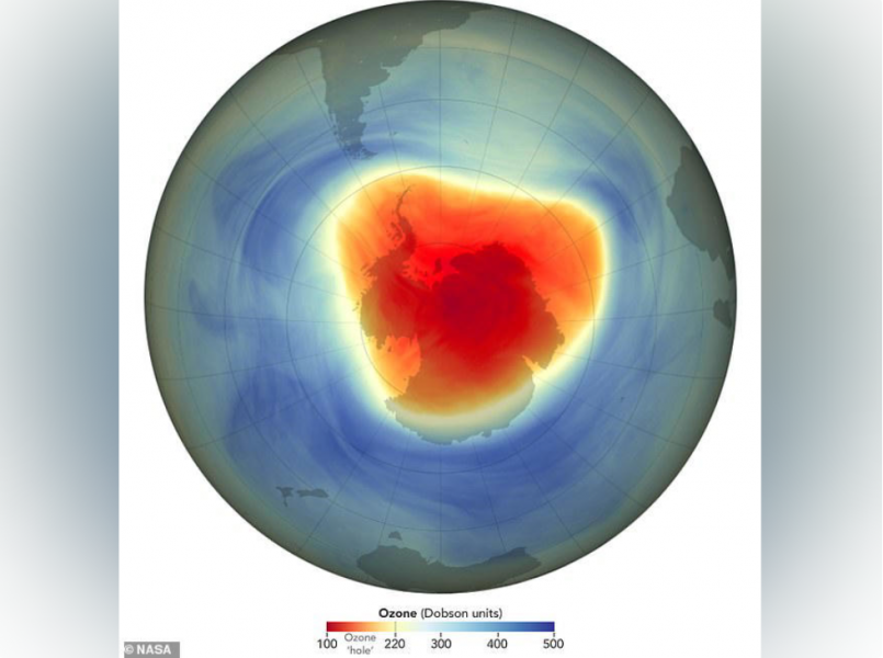 Ozónová diera. Zdroj: NASA