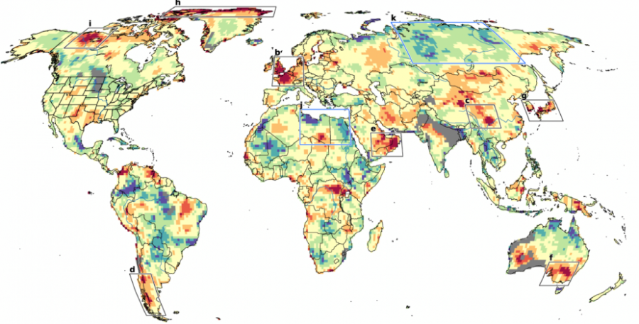 Mapa horúcuch miest na Zemi. Zdroj: PNAS