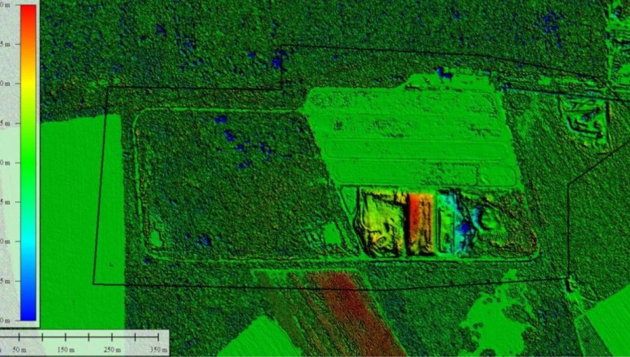 Rozdiel vo výškach digitálneho modelu terénu pri monitorovaní aktivít na skládke odpadu (DSM 2.0, DSM 1.0, GKU).