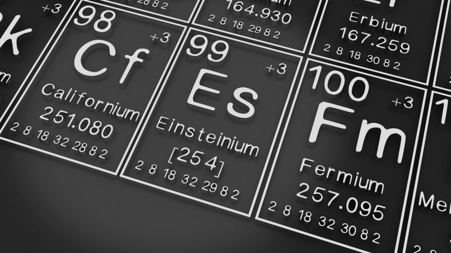 Kalifornium v periodickej tabuľke vedľa prvku Einsteinium. Zdroj: iStockphotos.com. Autor: Oselote