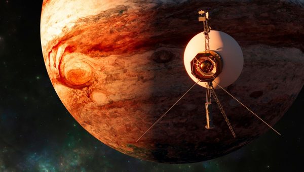 Pohľad na planétu Jupiter. Sonda Voyager pri prieskume okolo planéty. Zdroj: iStockphotos.com. Autor: Naeblys