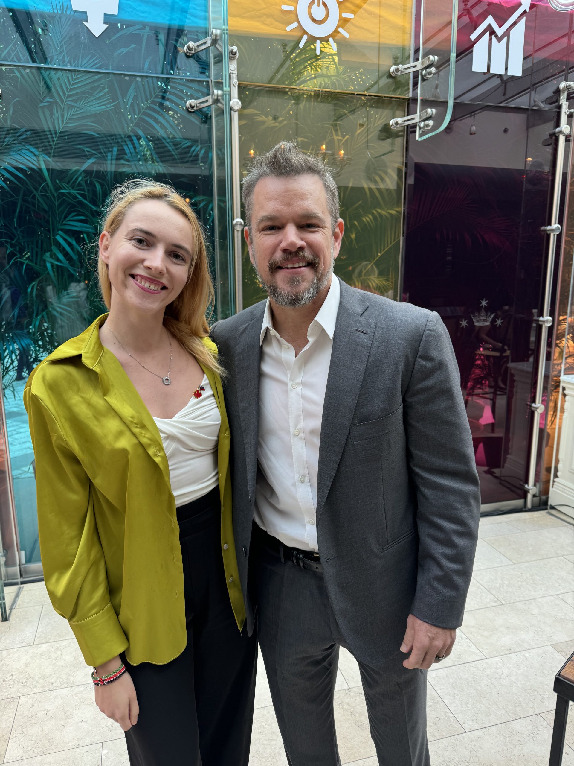 Diana a herec Matt Damon v septemberi 2024. Zdroj: Osobný archív Diany Virgovičovej
