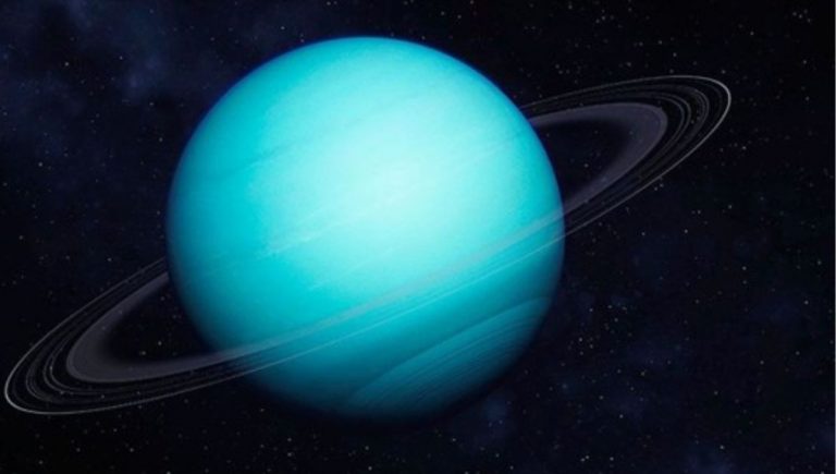 Urán je treťou najväčšou a zároveň štvrtou najhmotnejšou planétou. Zdroj: NASA