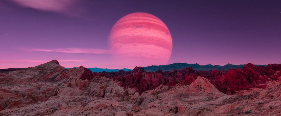 Jupiter nad horizontom Zeme. Zdroj: iStock/edb3_16