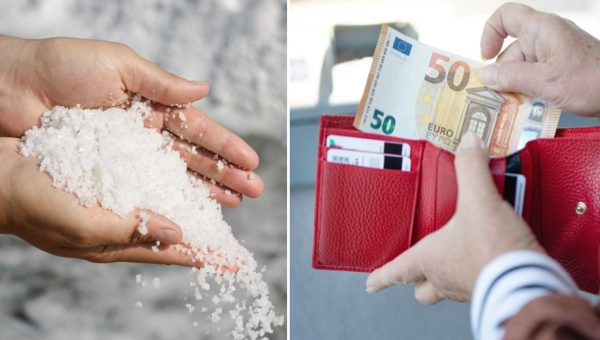 Soľ a peniaze. Zdroj: iStock/zlikovec, Irina Shatilova