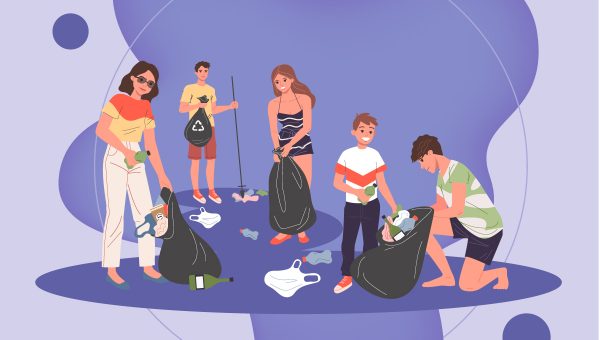 Zbieranie odpadkov. Zdroj: iStock.com/BRO Vector