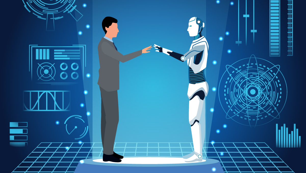 Dotyk človeka a robota. Zdroj: iStock.com/jemastock