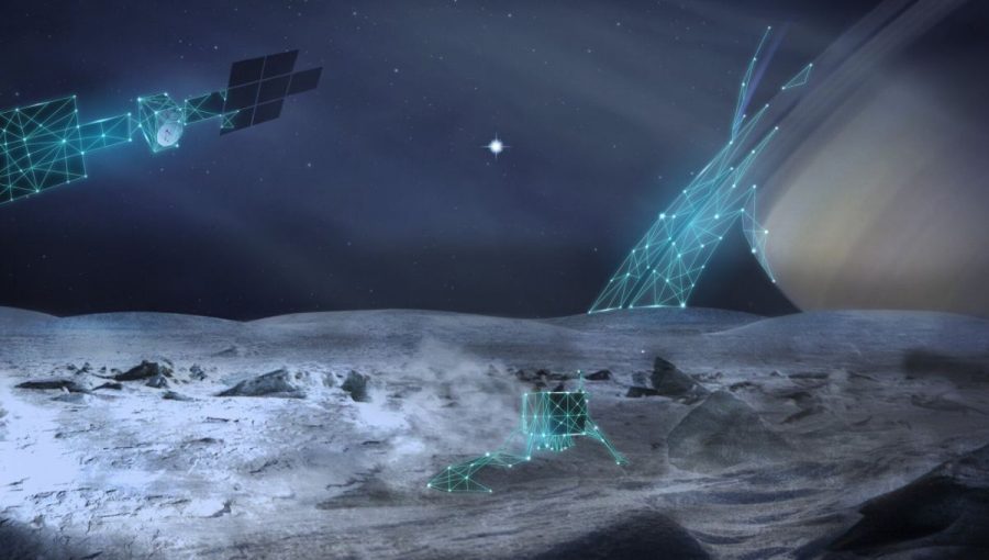 V hlbinách mesiaca Enceladus môžu prebiehať chemické reakcie podobné tým, ktoré kedysi spustili život na Zemi. Budúce misie k ľadovému obrovi by mohli prítomnosť života potvrdiť definitívne. Zdroj: ESA