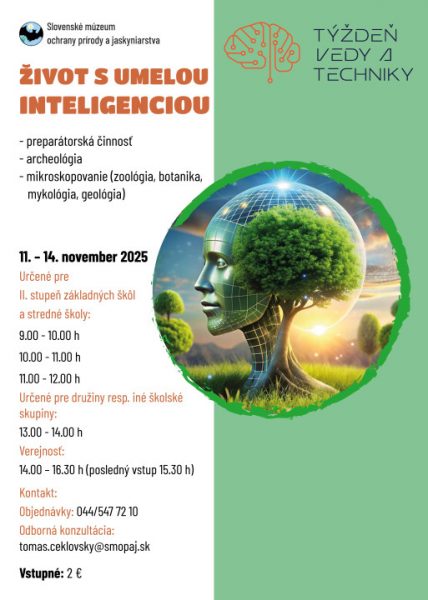Leták k podujatiu Život s umelou inteligenciou, 11. - 14. novembra 2025