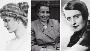 Hypatia, Hannah Arendt a Ayn Rand. Zdroj: Wikipedia.org