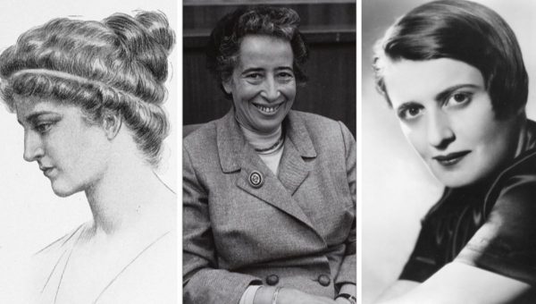 Hypatia, Hannah Arendt a Ayn Rand. Zdroj: Wikipedia.org