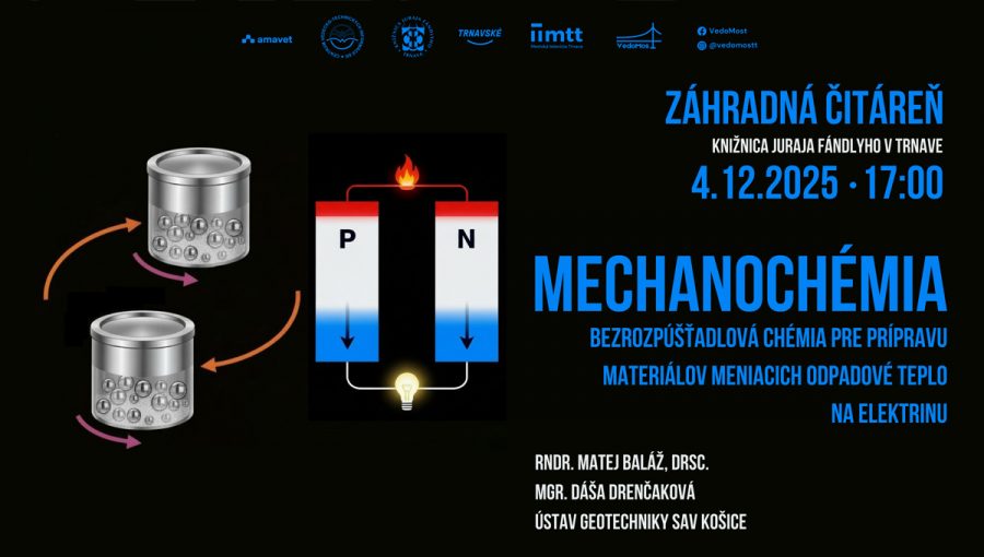 VedoMost: Mechanochémia: Bezrozpúšťadlová chémia pre prípravu materiálov meniacich odpadové teplo na elektrinu