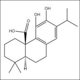 Vzorec kyseliny karnasovej.