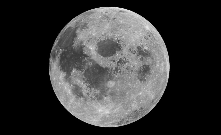 Fotografia časti odvrátenej a privrátenej strany Mesiaca z Apolla 11, ktorá býva často chybne používaná na pohľadniciach a iných grafických materiáloch.