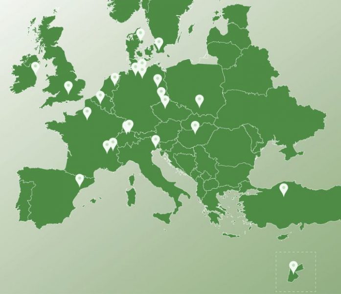 Mapa výskumných infraštruktúr pod projektom NEPHEWS.