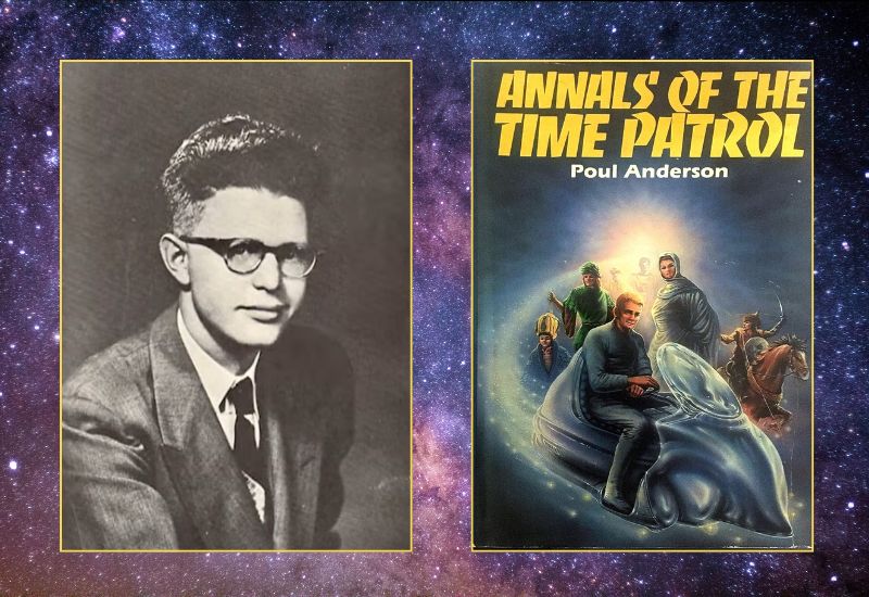 Autor sci-fi Poul Anderson a obálka jednej z kníh o Strážcoch času.