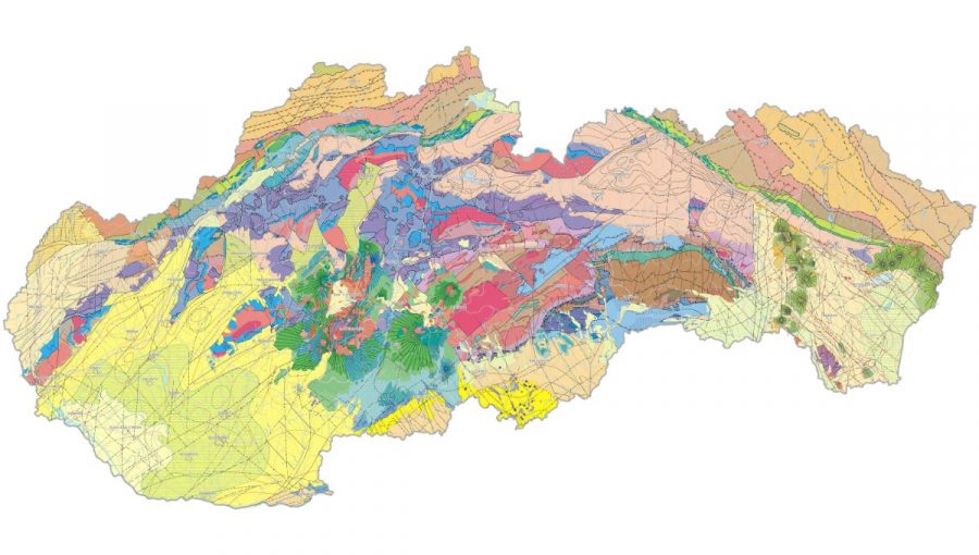 Tektonická mapa Slovenskej republiky. Zdroj: Štátny geologický ústav Dionýza Štúra (ŠGÚDŠ) Bratislava