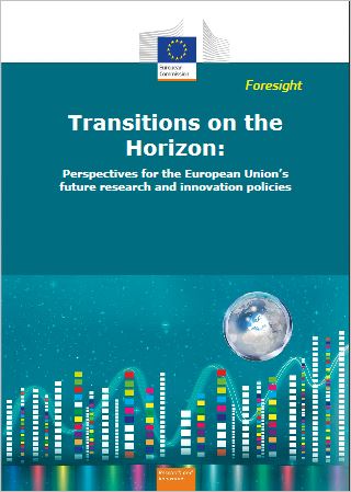 obálka publikácie Transitions  on the Horizon: Perspectives for the European Union’s future research and innovation policies