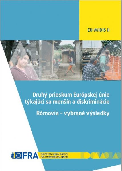 Ilustračný obrázok: Obálka publikácie:  Druhý prieskum Európskej únie týkajúci sa menšín a diskriminácie Rómovia: vybrané výsledky