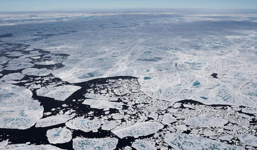 Na foto: roztápajúci sa ľad vo Framskom prielive. Autor: Stefanie Arndt Zdroj: Instagram AWI