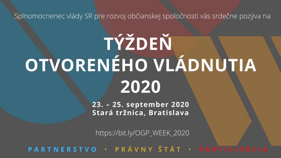 Pozvánka na Týždeň otvoreného vládnutia 2020, Zdroj: Iniciatíva pre otvorené vládnutie