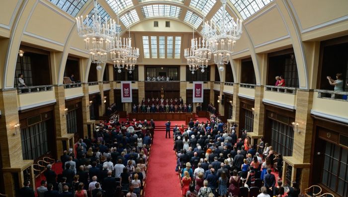 Oslavy 100. výročia Univerzity Komenského v Aule UK v Bratislave