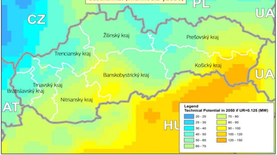 Geotermálny potenciál Slovenska [JRC/ThermoGIS, 2018