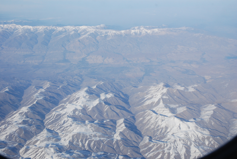 Letecký pohľad na iránsky Alborz