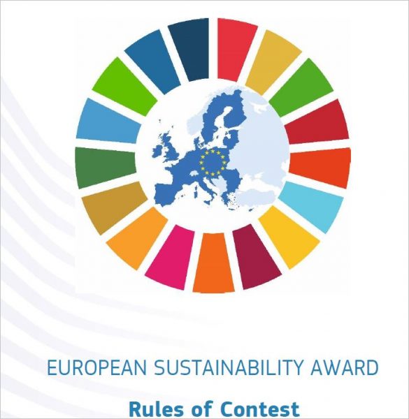 Ilustračný obrázok: Časť obálky publikácie /European Sustainability Award/Rules of Contest