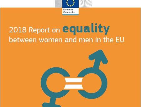Obálka publikácie: Správa z roku 2018 o rovnosti medzi ženami a mužmi