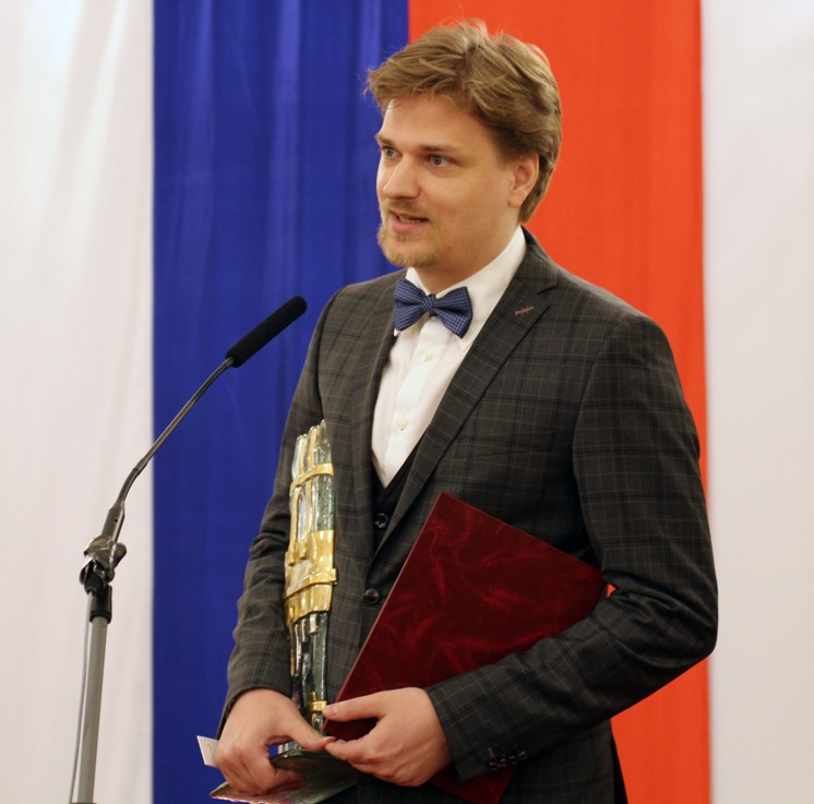 RNDr. Martin Urík, PhD. počas príhovoru po prebratí ocenenia
