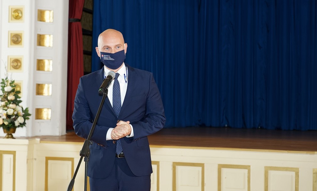Minister školstva Branislav Gröhling počas slávnostného príhovoru. Autor: Marián Zelenák, CVTI SR