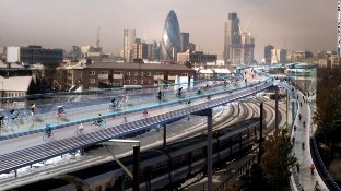 superdiaľnice pre cyklistov, ktoré plánujú postaviť v Londýne; zdroj: FOSTER + PARTNERS