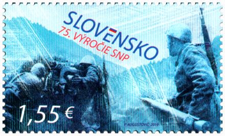 Poštová známka k 75. výročiu SNP