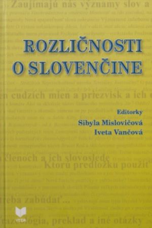 Prebal knihy Rozličnosti o slovenčine. Zdroj: VEDA SAV